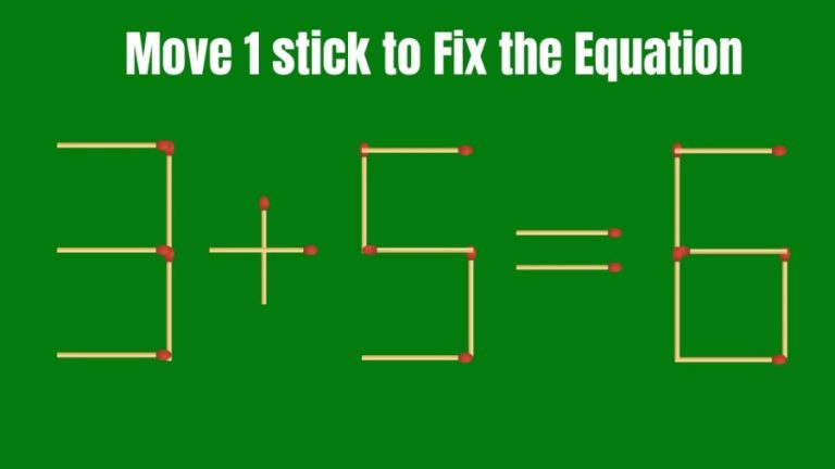 Brain Teaser: Can You Move 1 Stick To Fix The Equation 6-6=3?