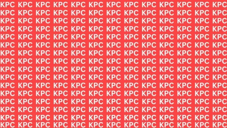 Brain Teaser Eye Test: Find the word KFC among KPC in 20 Secs