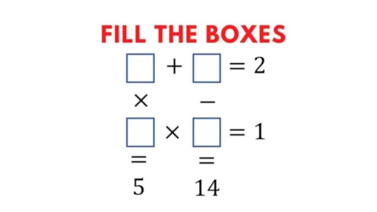 Brain Teaser: Fill the boxes In 10 Secs – Viral Math Problem