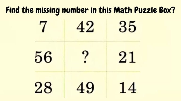 Brain Teaser: Find the missing number in this math puzzle?