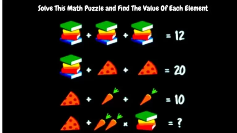 Brain Teaser For Genius Minds – Solve This Math Puzzle and Find The Value Of Each Element