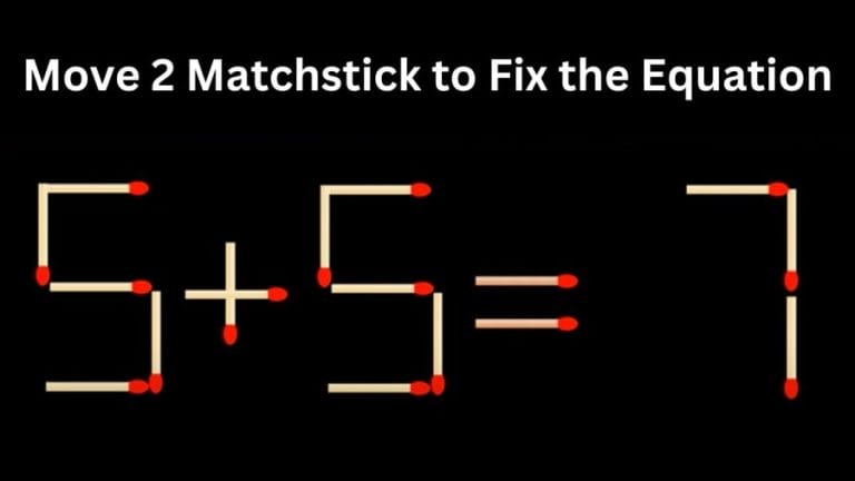 Brain Teaser IQ Challenge: 5+5=7 Move 2 Matchstick to Fix the Equation By 20 Sec| Matchstick Puzzle