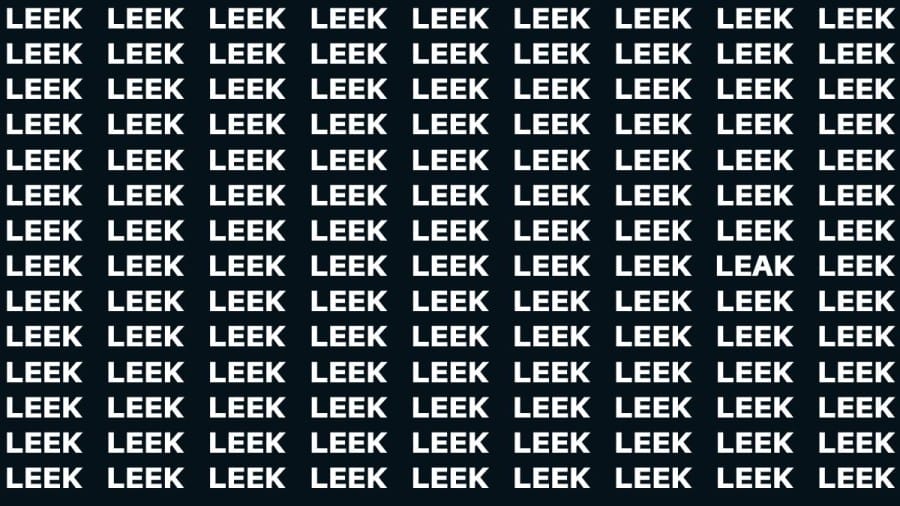 Brain Teaser IQ Test: You have the eyes of a hawk Spot the word Leak among Leek under 20 secs