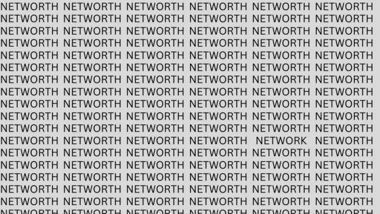 Brain Teaser: If You Have Hawk Eyes Find NETWORK among NETWORTH in 18 Secs?