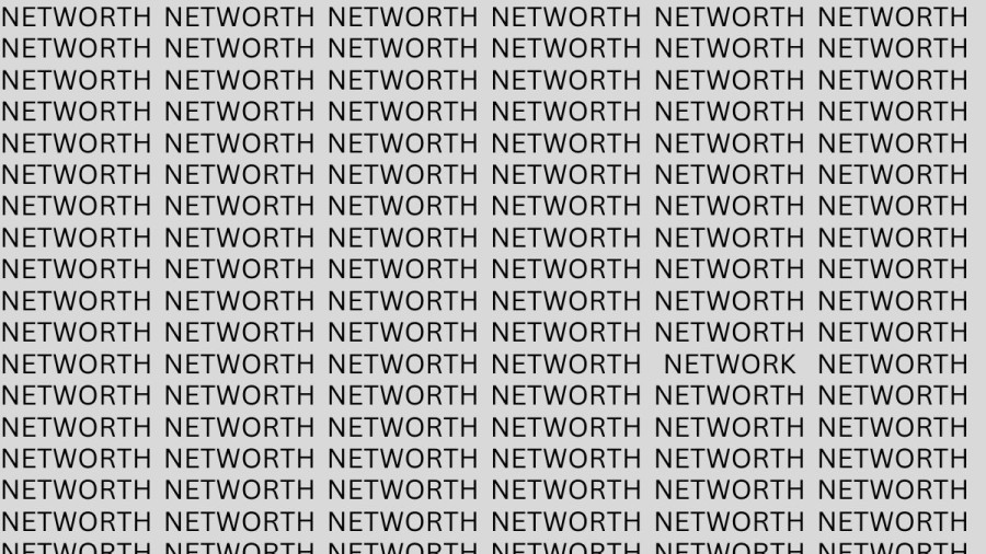 Brain Teaser: If You Have Hawk Eyes Find NETWORK among NETWORTH in 18 Secs?