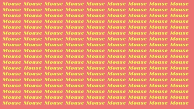 Brain Teaser: If you have Hawk Eyes Find House among Mouse in 18 Seconds