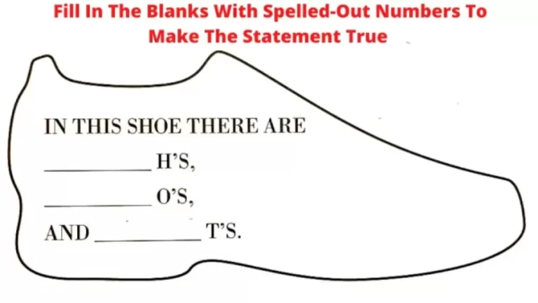 Brain Teaser Logic Puzzle: Fill In The Blanks With Spelled-Out Numbers To Make The Statement True