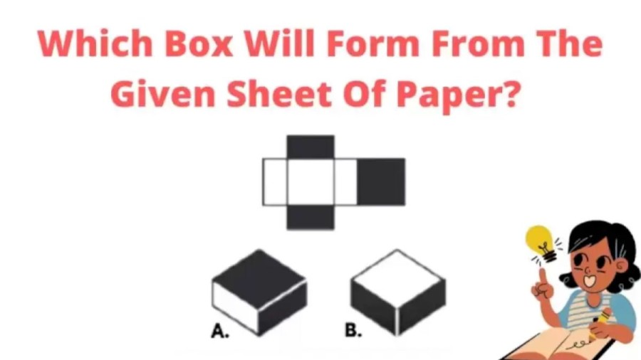 Brain Teaser Logic Test – From The Given Sheet Of Paper Which Box Will Form?