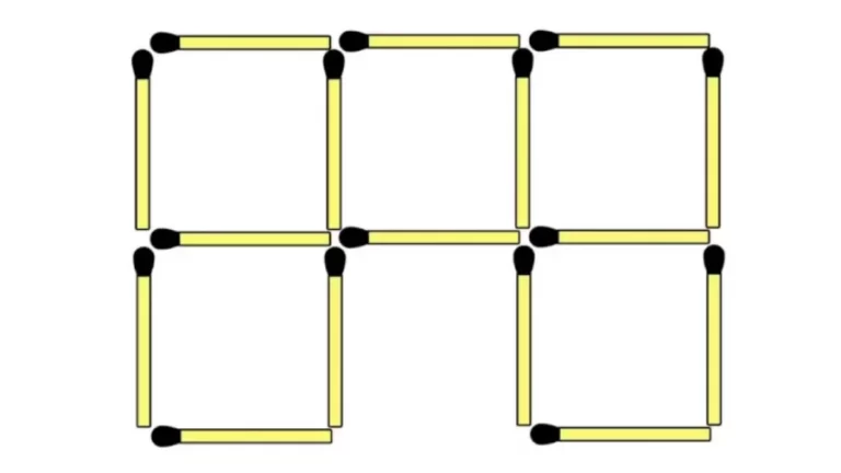 Brain Teaser Matchstick Riddles – Move Just 1 Stick To Form 6 Squares