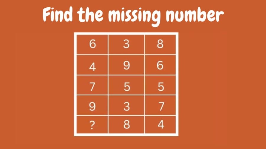 Brain Teaser Math Puzzle – Find the missing number