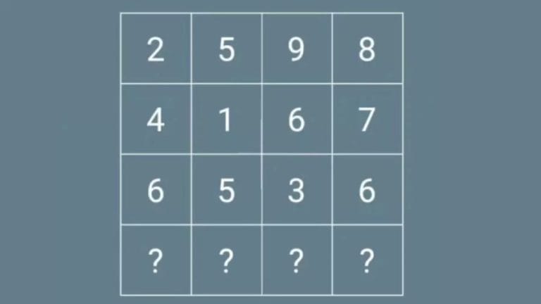 Brain Teaser To Test Your IQ: Find The Missing Values In The Last Row