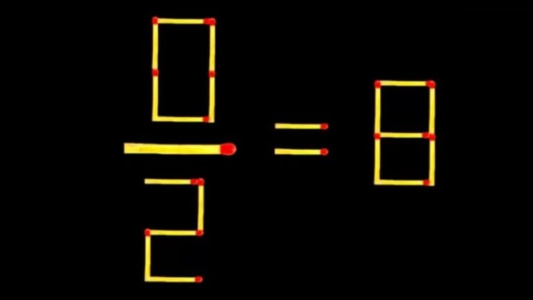 Brain Teaser – Turn the wrong equation 0/2=8 right by moving 2 sticks | Matchstick Puzzle