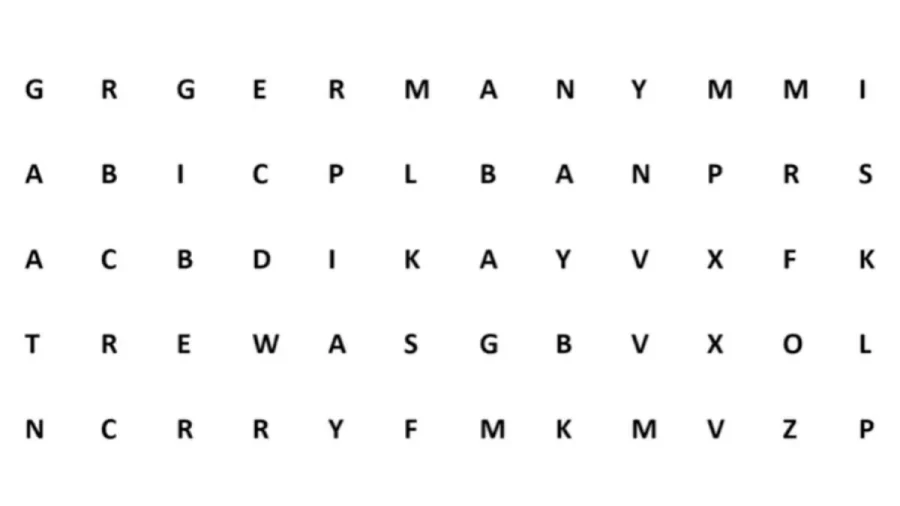 Brain Teaser Word Puzzle – Can You Find The Word Germany In 20 Secs? Eye Test