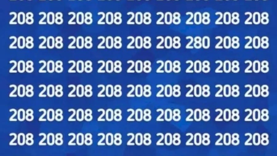 Brain Test: Can you find the Number 280 among 208 in 12 seconds?