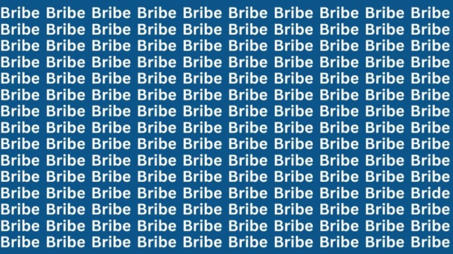 Brain Test: If You Have Eagle Eyes Find Bride Among Bribe In 20 Secs