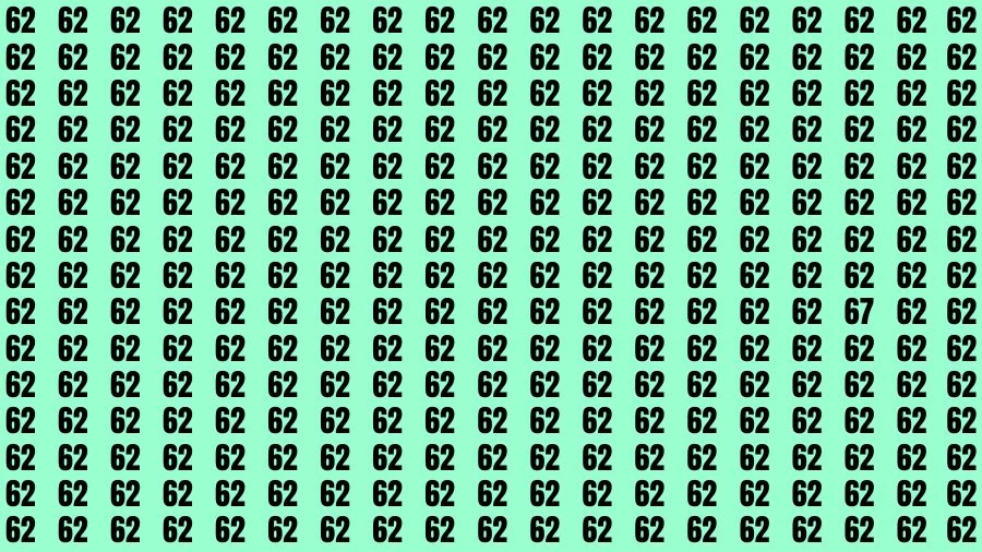 Brain Test: If you have Eagle Eyes Find the number 67 among 62 in 15 Secs