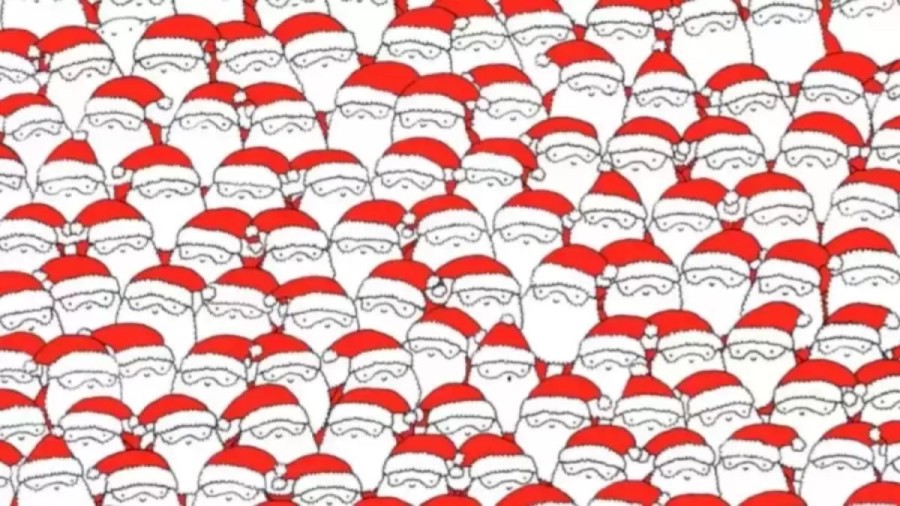 Can You Spot A Sheep Hiding Among The Santas Within 12 Seconds? Explanation And Solution To The Hidden Sheep Optical Illusion