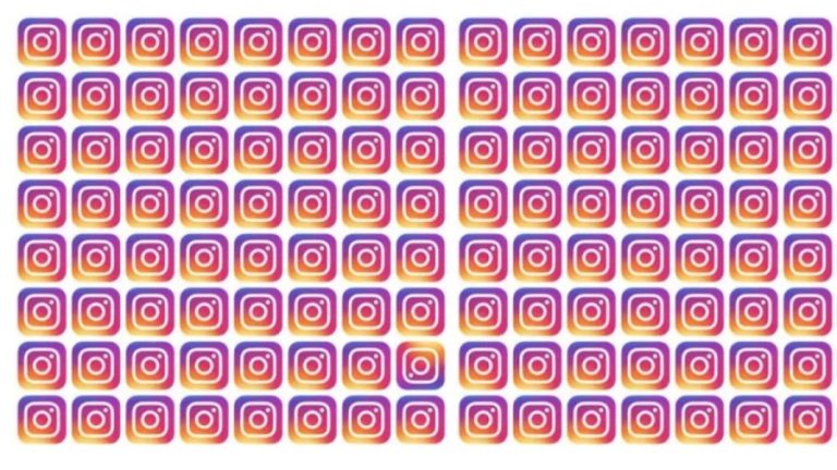 Everyone Loves Instagram, Right? Here Is An Instagram Optical Illusion For You. Can You Spot The Different Instagram Logo From The Others In This Image?