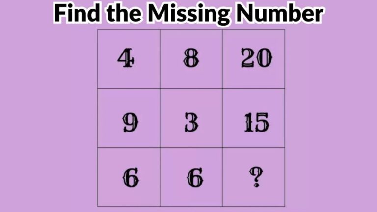 If you are a Genius solve this Brain Teaser and Find the Missing Number