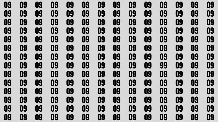 Observation Brain Out: If you have 50/50 Vision Find the Number 99 among 09 in 15 Secs