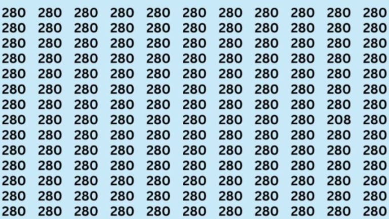 Observation Skills Test : Can you find the Number 208 among 280 in 5 Seconds?