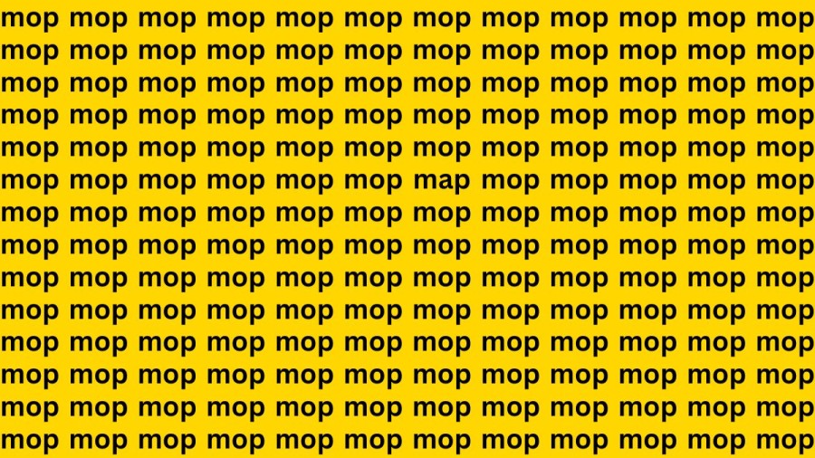 Observation Skills Test: Can you find the Word map among mop in 15 seconds?