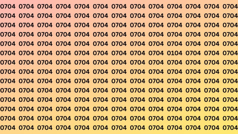 Observation Skills Test: Can you find the number 0704 among 0104 in 17 seconds?