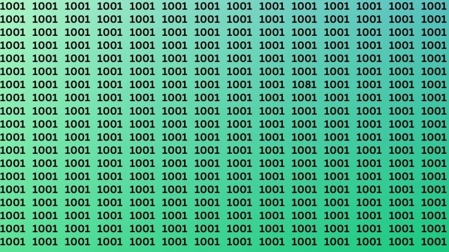 Observation Skills Test: Can you find the number 1001 among 1081in 19 seconds?