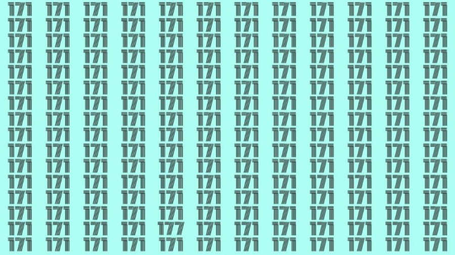 Observation Skills Test: Can you find the number 177 among 171 in 10 seconds?