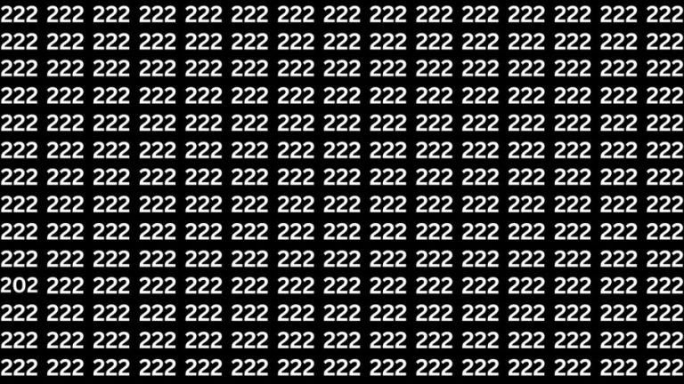 Observation Skills Test : Can you find the number 202 among 222 in 10 seconds?