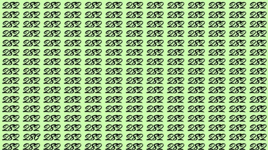 Observation Skills Test: Can you find the number 280 among 282 in 10 seconds?