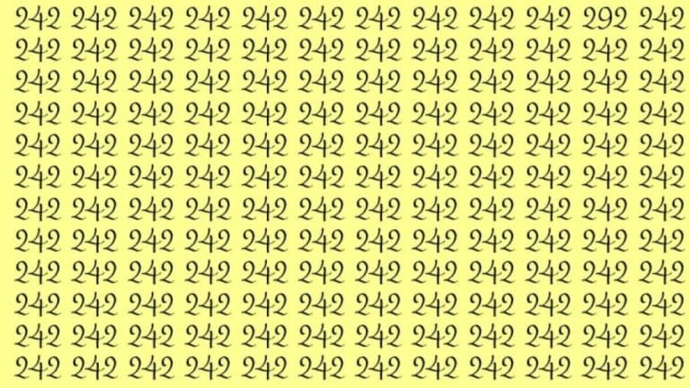 Observation Skills Test: Can you find the number 292 among 242 in 10 seconds?