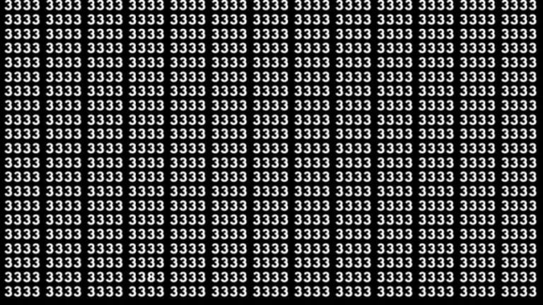 Observation Skills Test : Can you find the number 3383 among 3333 in 10 seconds?