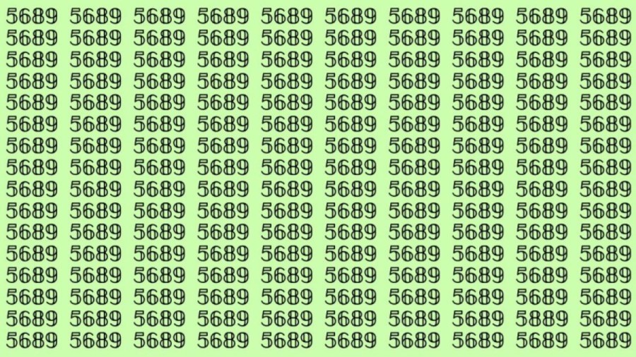 Observation Skills Test: Can you find the number 5889 among 5689 in 10 seconds?