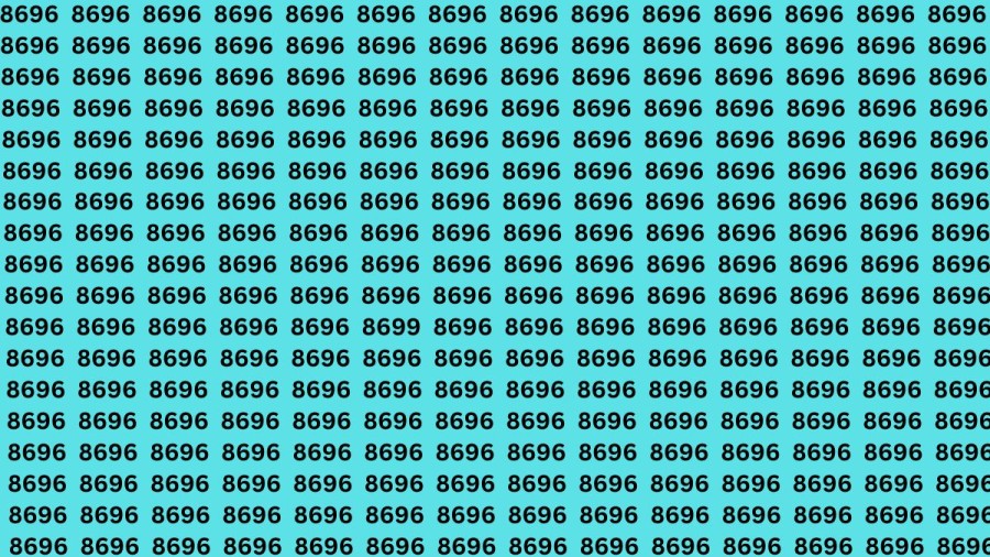 Observation Skills Test: Can you find the number 8699 among 8696 in 15 seconds?