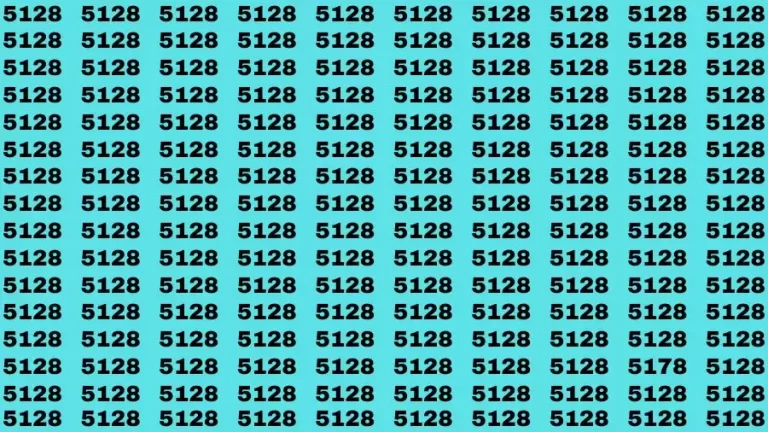 Optical Illusion Brain Challenge: If you have 50/50 Vision Find the number 5178 in 12 Secs