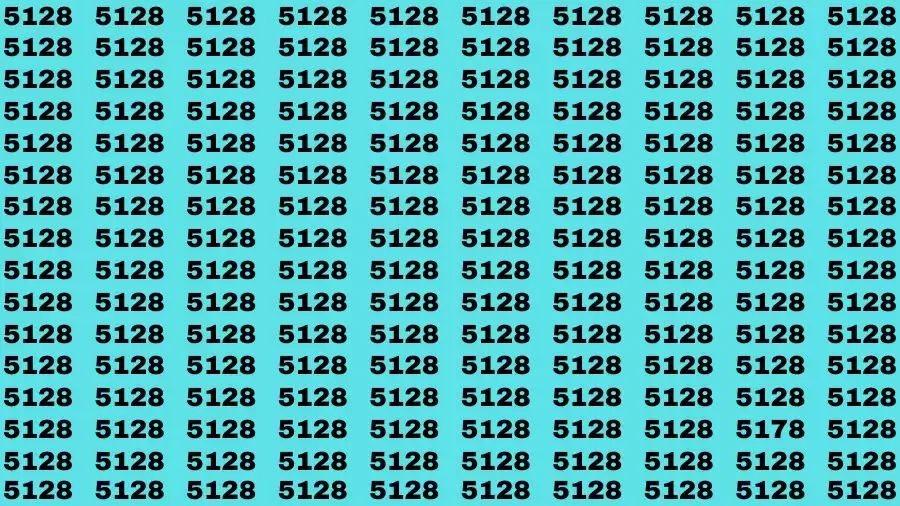 Optical Illusion Brain Challenge: If you have 50/50 Vision Find the number 5178 in 12 Secs