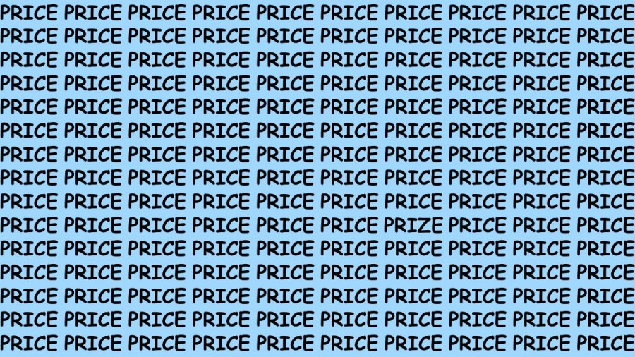 Optical Illusion Brain Test: Can you find the Word PRIZE among PRICE in 18 seconds?