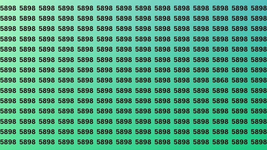 Optical Illusion: Can you find the number 5868 among 5898 in 20 seconds?