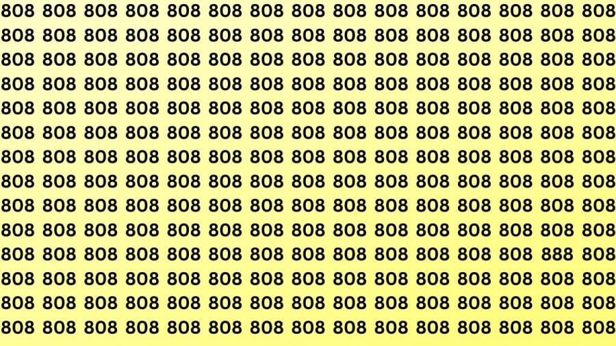 Optical Illusion: Can you find the number 888 among 808 in 12 seconds?