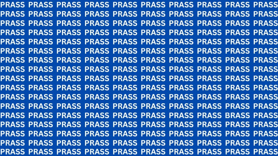 Optical Illusion: If you Hawks Eyes find the Word BRASS among PRASS in 17 seconds?