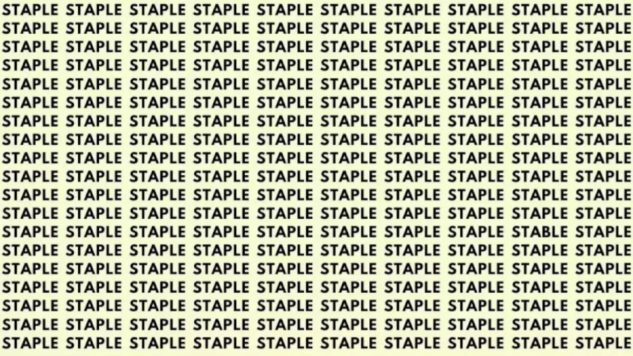 Optical Illusion: If you have Eagle Eyes find Stable among Staple in 18 Secs