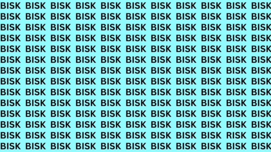 Optical illusion: Only people with High IQ can find Risk among Bisk