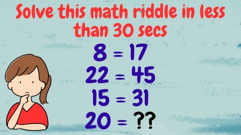 Tricky Brain Teaser Puzzle: Solve this math riddle in less than 30 secs