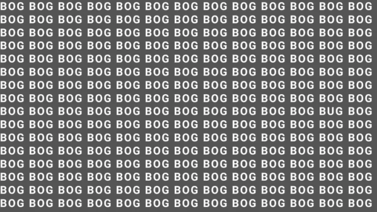 Brain Teaser: If You Have Sharp Eyes Find The Word Bug Among Bog In 20 Secs