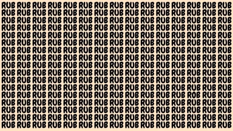 Brain Teaser: If You Have Hawk Eyes Find The Word Rob Among Rub In 15 Secs