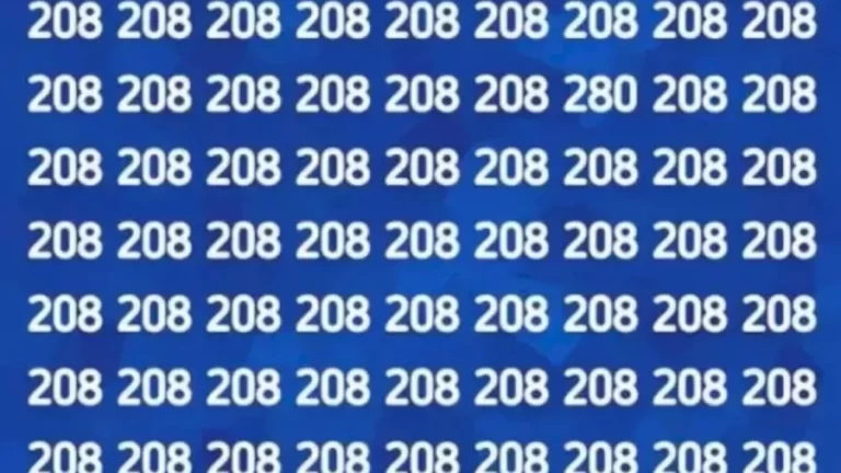 Brain Teaser: Can You Find The Number 280 among the 208 in 13 Seconds?