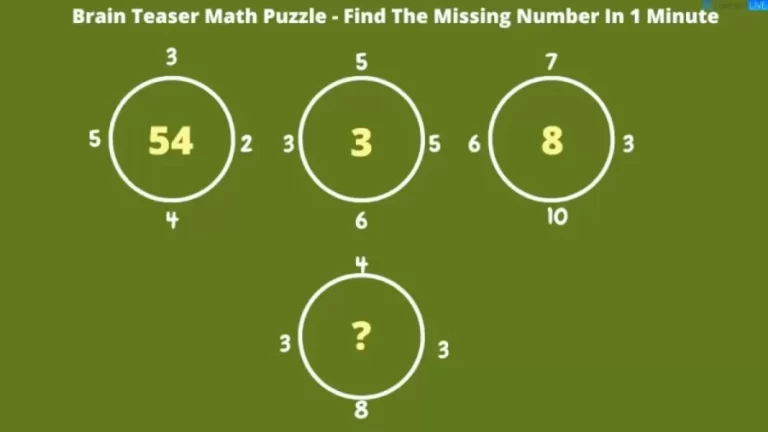 Brain Teaser Math Puzzle – Find The Missing Number In 60 Seconds