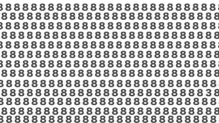 Can You Spot 3 Among These 8s Within 10 Secs? Explanation and Solution To The Optical Illusion