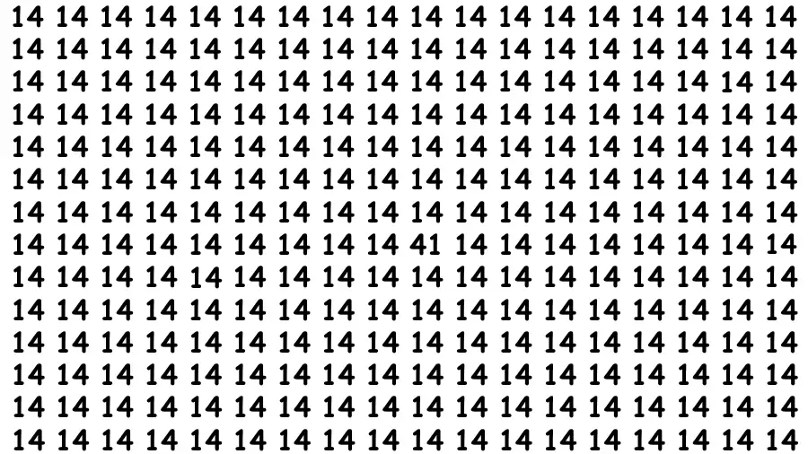 Observation Brain Challenge: Only People With Eagle Eyes Find the number 41 among 14 in 12 Secs